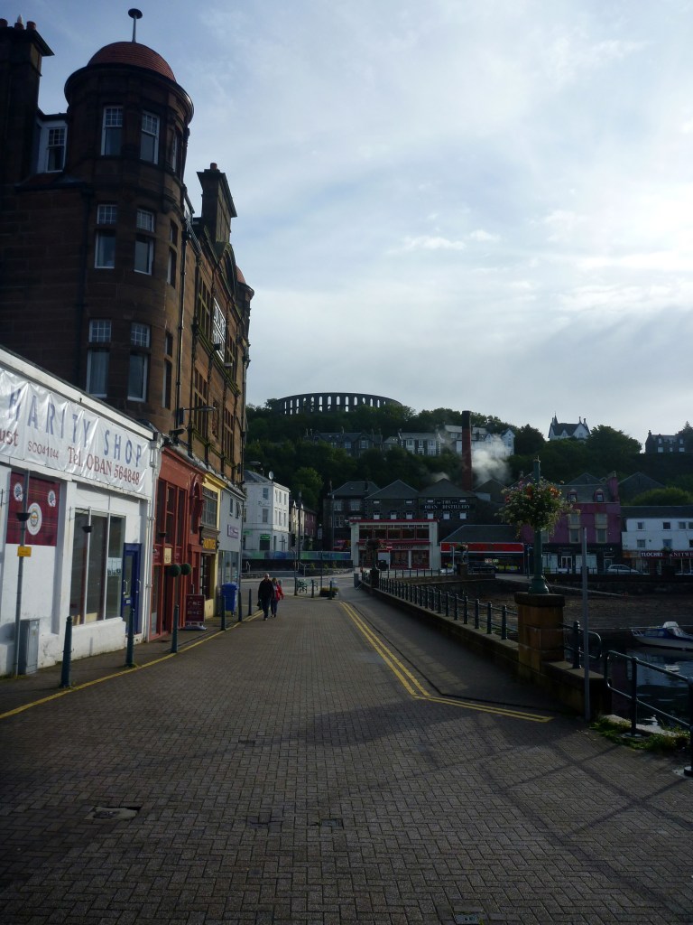 Looking up the hill towards distillery