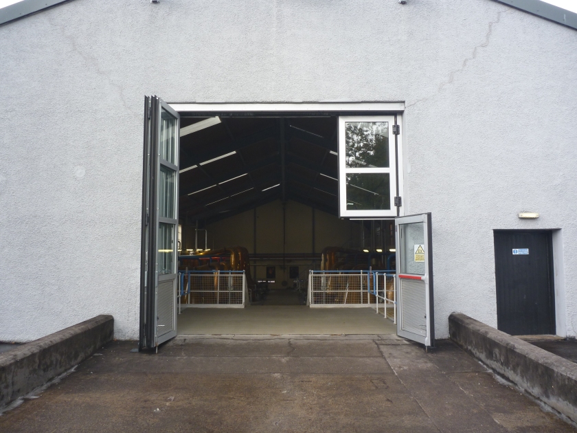 Entrance to one of the still buildings