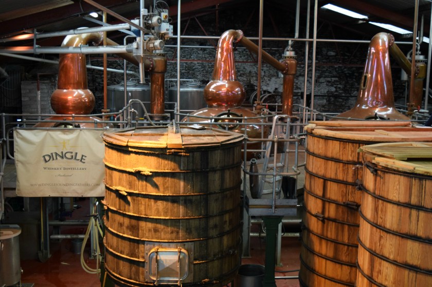 The stills in the back with the Mash Tun in front and washbacks on the right