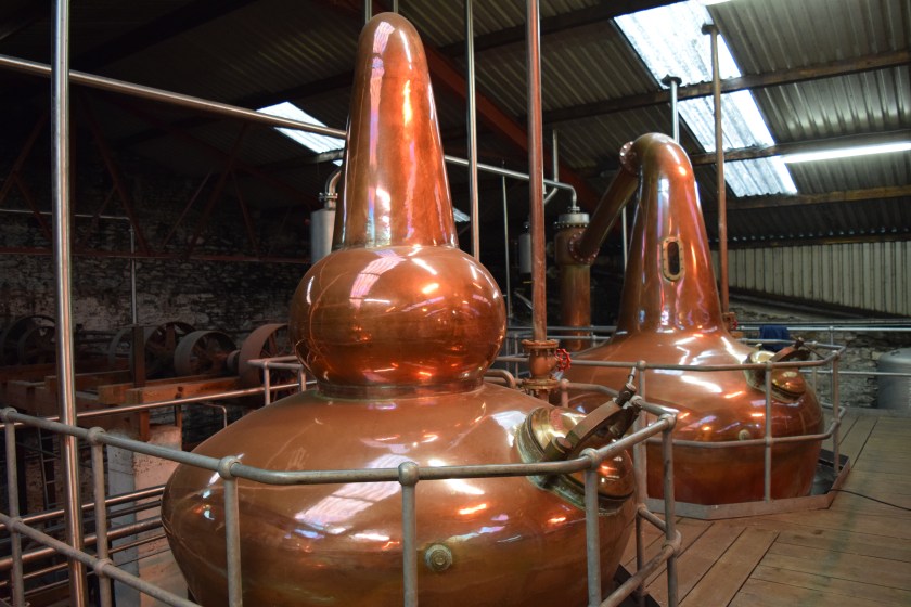 Nice copper stills, only the wash and intermediate stills were running on our day