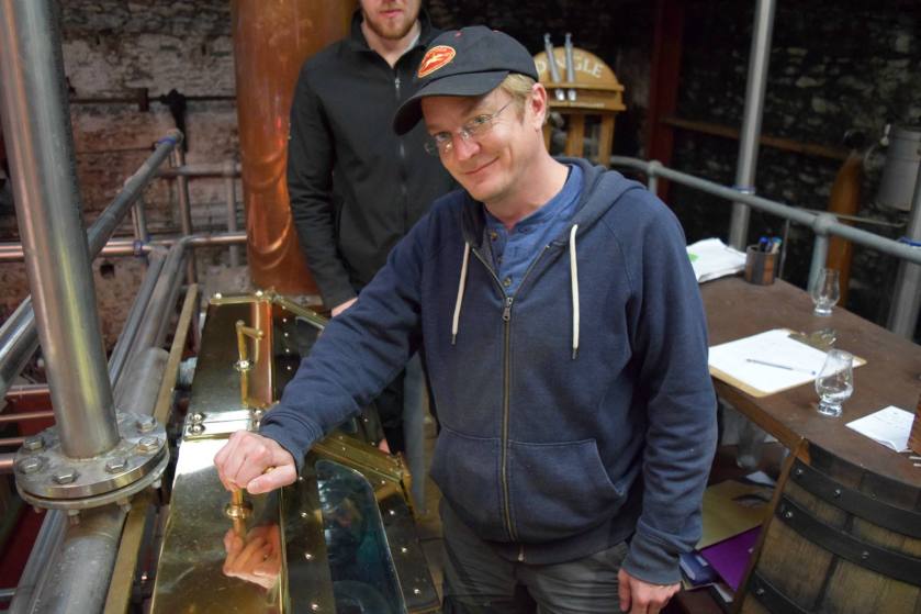 Matt working the spirit safe